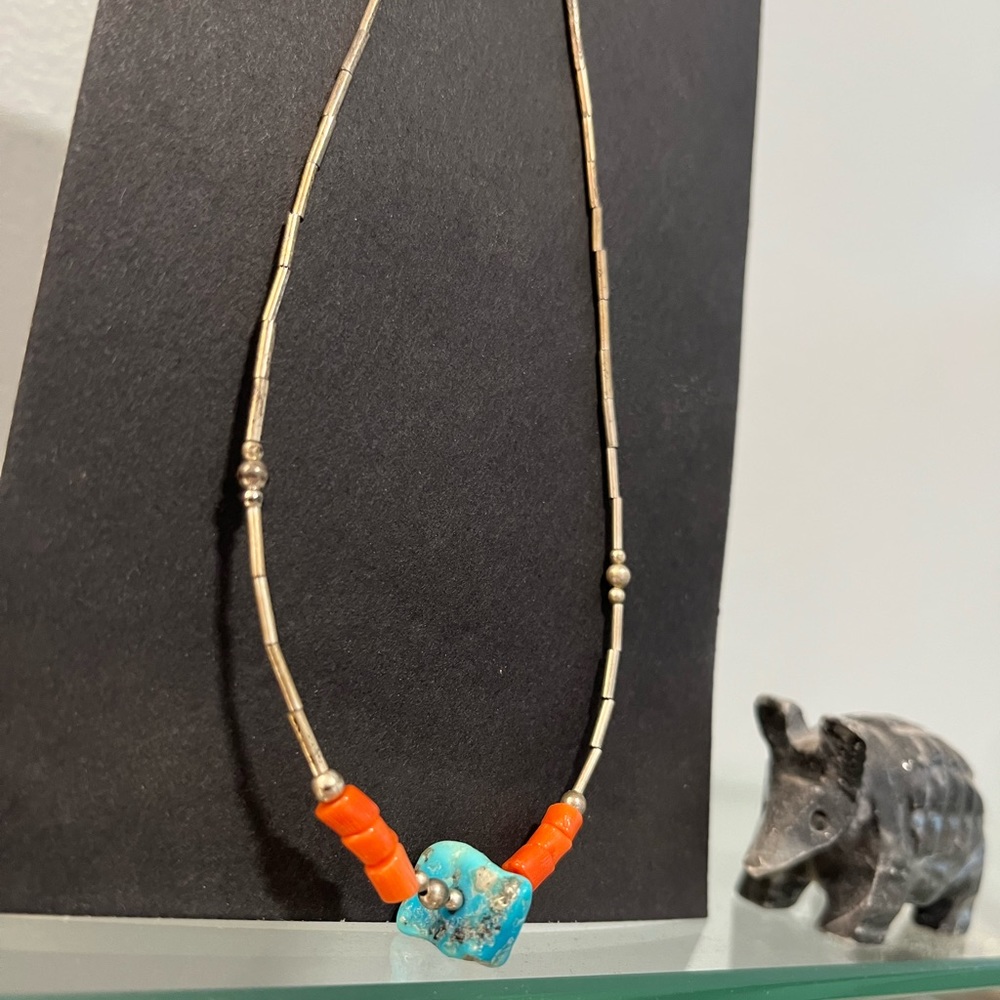 Vintage Turquoise & Coral Necklace